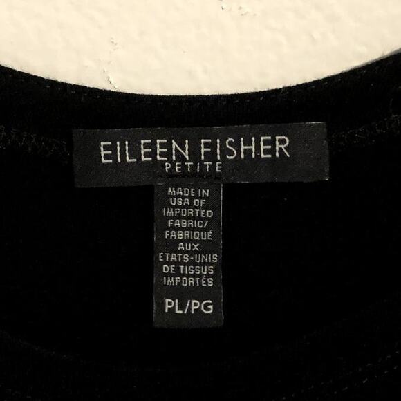 Eileen Fisher Viscose Jersey Round Neck Short Sleeve Dress Black Petite Large PL - Picture 3 of 6